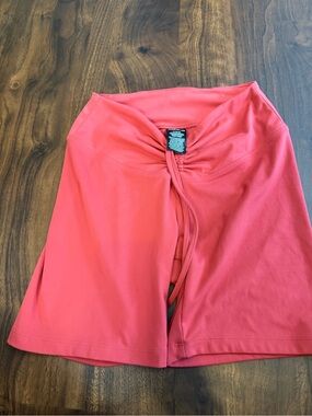 Victorias Secret Pink Active Ultimate High Waist Ruched V Bike Short Coral